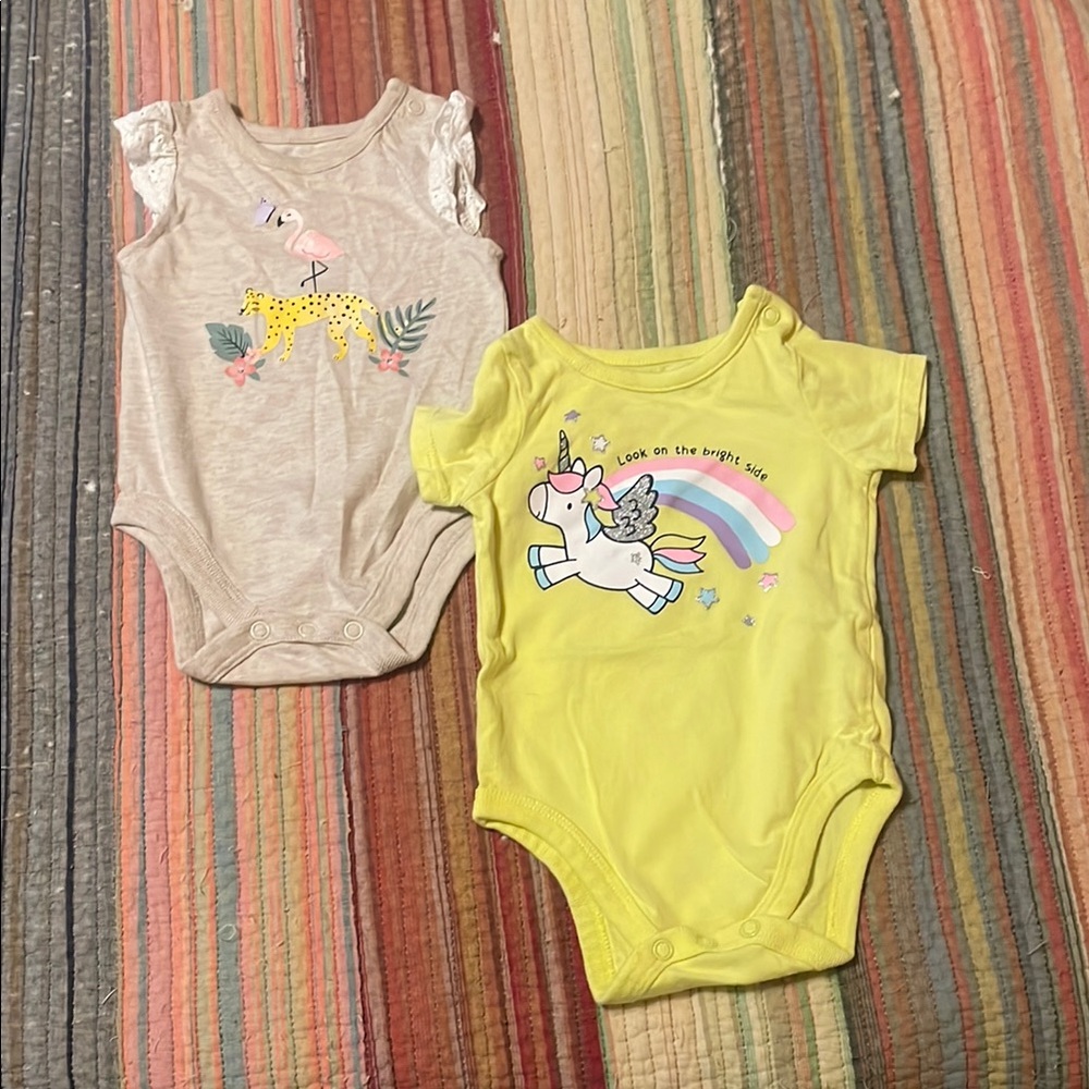 Garanimals Cream and Yellow Bodysuits Set with Playful Designs
